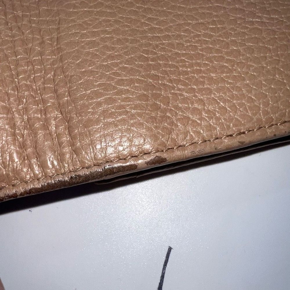 Gucci Pebbled Calfskin Swing Continental Wallet Light Beige Baby Blue Interior - Picture 15 of 16